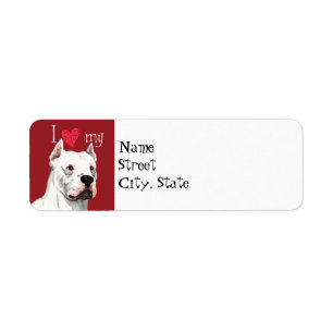 Ik hou van mijn Dogo Argentino Etiket