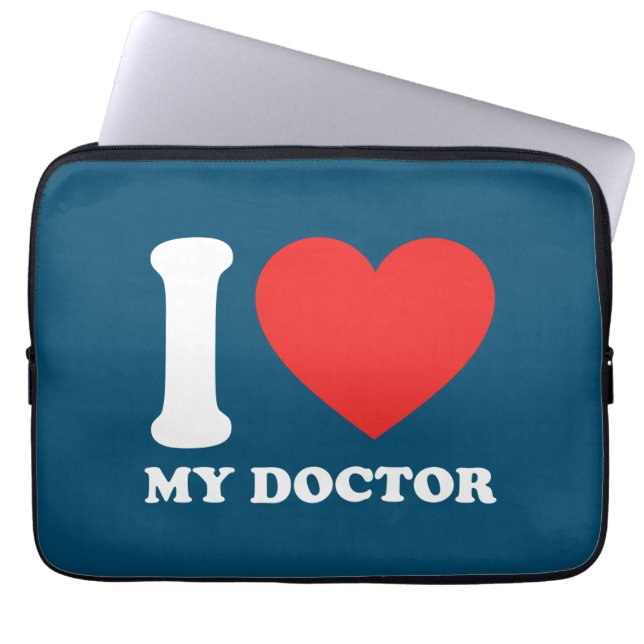 Ik hou van mijn dokter laptop sleeve (Voorkant)
