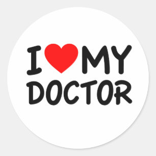 Ik hou van mijn dokter ronde sticker