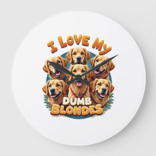 Ik hou van mijn domme blonde Golden Retrievers Vin Grote Klok