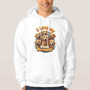 Ik hou van mijn domme blonde Golden Retrievers Vin Hoodie