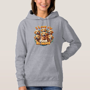 Ik hou van mijn domme blonde Golden Retrievers Vin Hoodie