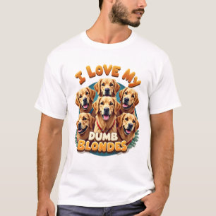Ik hou van mijn domme blonde Golden Retrievers Vin T-shirt