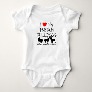 Ik hou van mijn drie Franse Bulldogs Romper
