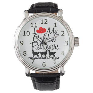 Ik hou van mijn drie gouden retriever honden horloge