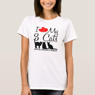 Ik hou van mijn drie katten t-shirt