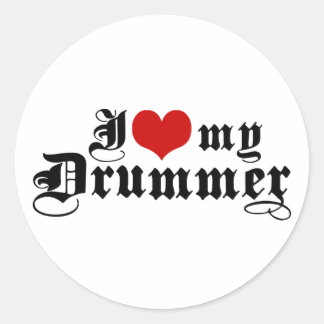 Ik hou van mijn drummer ronde sticker