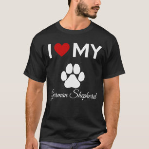 Ik hou van mijn Duitse Herder aangepaste tekst T-shirt