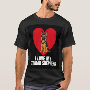 Ik hou van mijn Duitse herder Cute hond liefhebber T-shirt