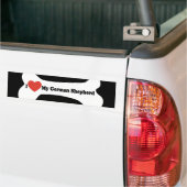 Ik hou van mijn Duitse herder - Dog Bone Bumpersticker (Op Truck)