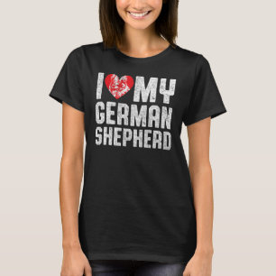 Ik hou van mijn Duitse herder hondenbezitter T-shirt