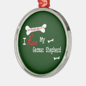 Ik hou van mijn Duitse herder Metalen Ornament (Links)