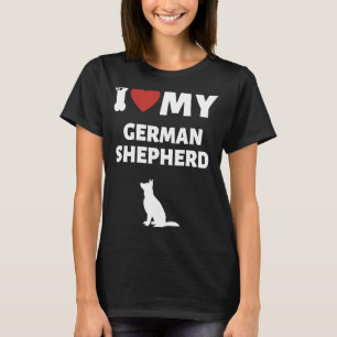 Ik hou van mijn Duitse herder Schattig Dog Graphic T-shirt
