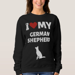 Ik hou van mijn Duitse herder Schattige hond Grafi Trui