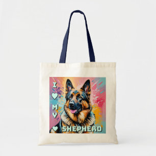 Ik hou van mijn Duitse herder Tote Bag