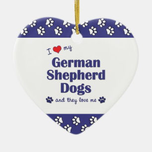 Ik hou van mijn Duitse herdershonden (meervoudige Keramisch Ornament
