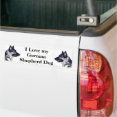 Ik hou van mijn Duitse Shepherd Bumpersticker (Op Truck)
