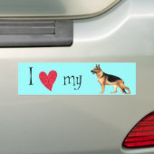 Ik hou van mijn Duitse Shepherd Bumpersticker (Op auto)