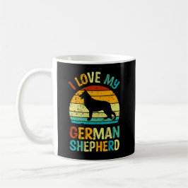 Ik hou van mijn Duitse Shepherd Dog Blue Brown Sun Koffiemok