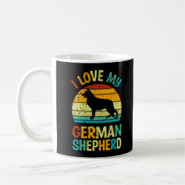 Ik hou van mijn Duitse Shepherd Dog Blue Brown Sun Koffiemok