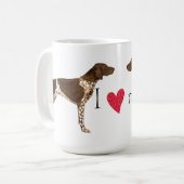 Ik hou van mijn Duitse Shorthaired Pointer Koffiemok (Voorkant links)