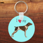 Ik hou van mijn Duitse Shorthaired Pointer Sleutelhanger (Voorkant)