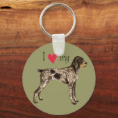 Ik hou van mijn Duitse Wirehaire Pointer Sleutelhanger (Voorkant)