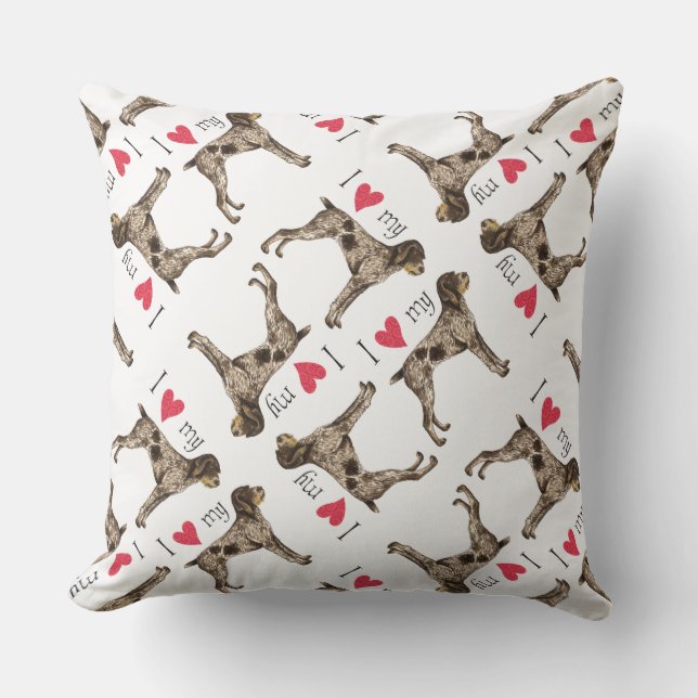 Ik hou van mijn Duitse Wirethaired Pointer Buitenkussen (Voorkant)