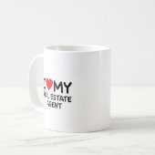 Ik hou van mijn echte agent koffiemok (Voorkant links)