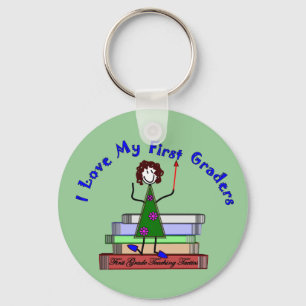 Ik hou van mijn eerste klas—lesgeven sleutelhanger