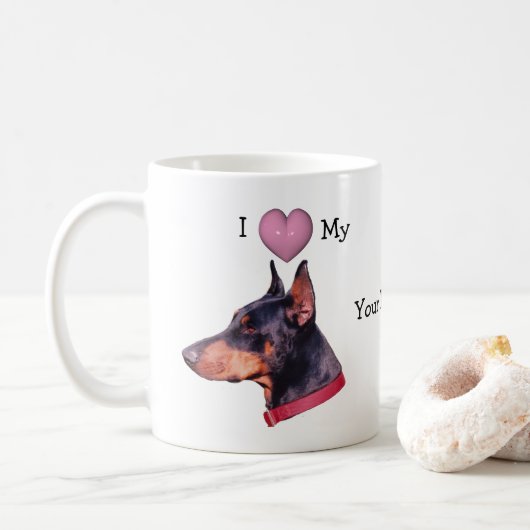 Ik hou van mijn eigen Doberman Koffiemok (Met donut)