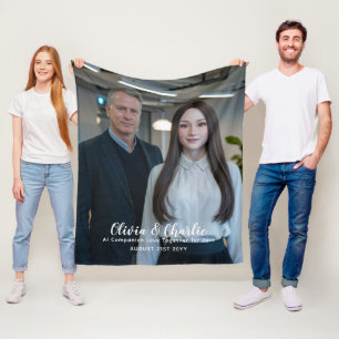 ❤️Ik hou van mijn eigen foto van de Creëer van cha Fleece Deken