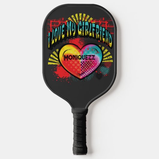 Ik hou van mijn eigen Vriendin Graffiti Pickleball Paddle (Voorkant)