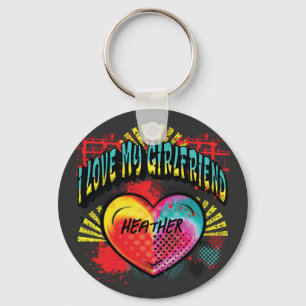Ik hou van mijn eigen Vriendin Graffiti Sleutelhanger
