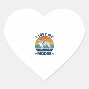 Ik hou van mijn eland honden Retro graveer ontwerp Hart Sticker
