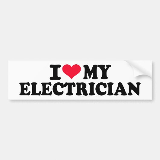 Ik hou van mijn elektricien bumpersticker (Voorkant)