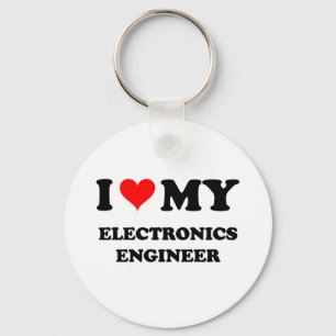 Ik hou van mijn elektronica engineer sleutelhanger