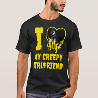 Ik hou van mijn enge vriendin druipend hart foto t-shirt