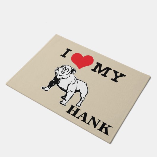 Ik hou van mijn Engelse Bulldog Mat die het person (Schuin)