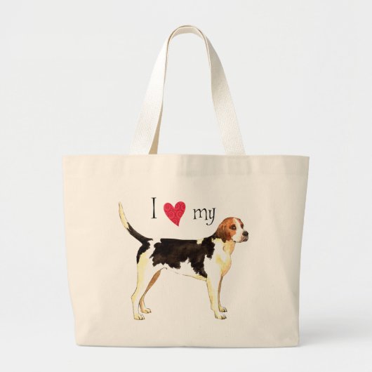 Ik hou van mijn Engelse hond Grote Tote Bag (Voorkant)