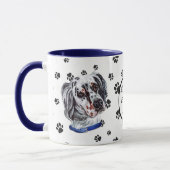 Ik hou van mijn Engelse Setter Dog Pawprint Mok (Links)