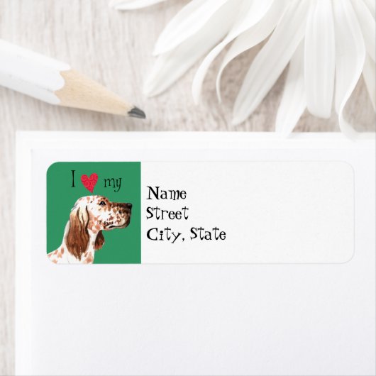 Ik hou van mijn Engelse Setter Etiket (Insitu)