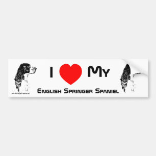 Ik hou van mijn Engelse Springer Spaniel Bumpersti Bumpersticker