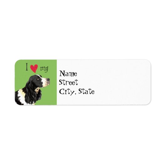 Ik hou van mijn Engelse Springer Spaniel Etiket (Voorkant)