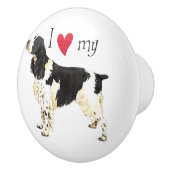 Ik hou van mijn Engelse Springer Spaniel Keramische Knop (Rechts)
