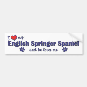 Ik hou van mijn Engelse Springer-spaniel (Mannelij Bumpersticker
