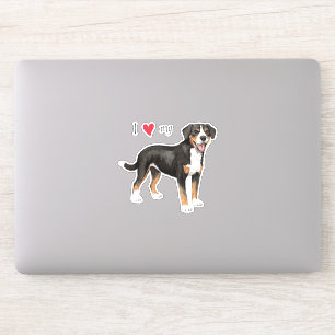 Ik hou van mijn Entlebucher Mountain Dog Vinyl Sti Sticker