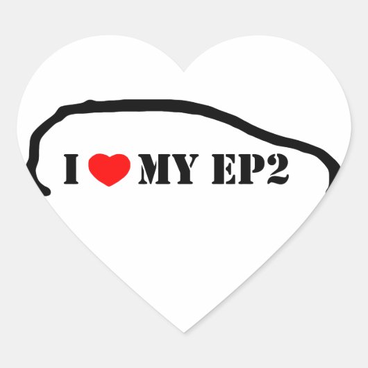 Ik hou van mijn EP2 Hart Sticker (Voorkant)