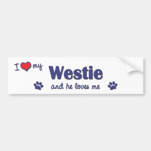 Ik hou van mijn estie (mannelijke hond) bumpersticker