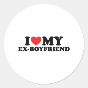 Ik hou van mijn ex-vriend ronde sticker